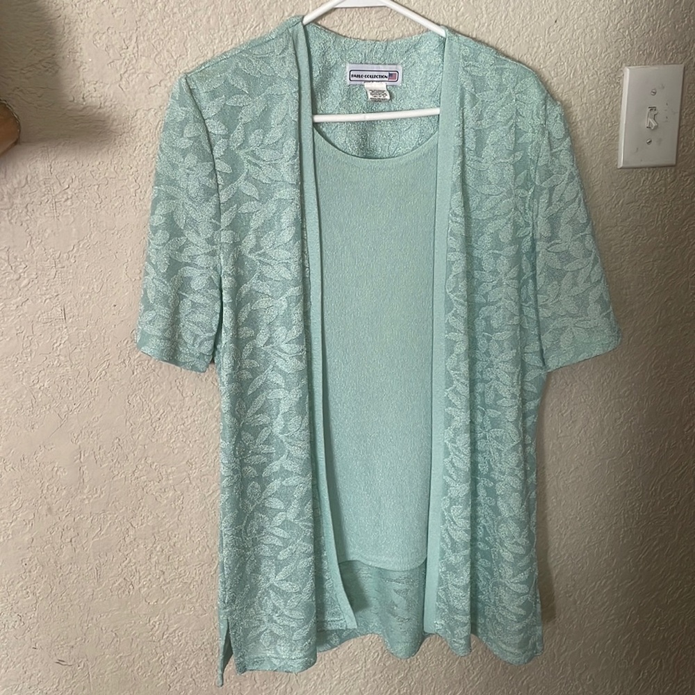 2 pieces Pablo Collection  blouse and pants made in USA size14